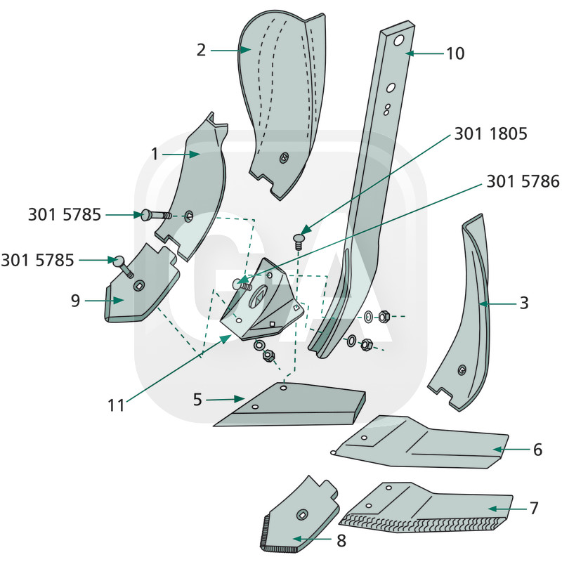 Deflecteur charrue lateral